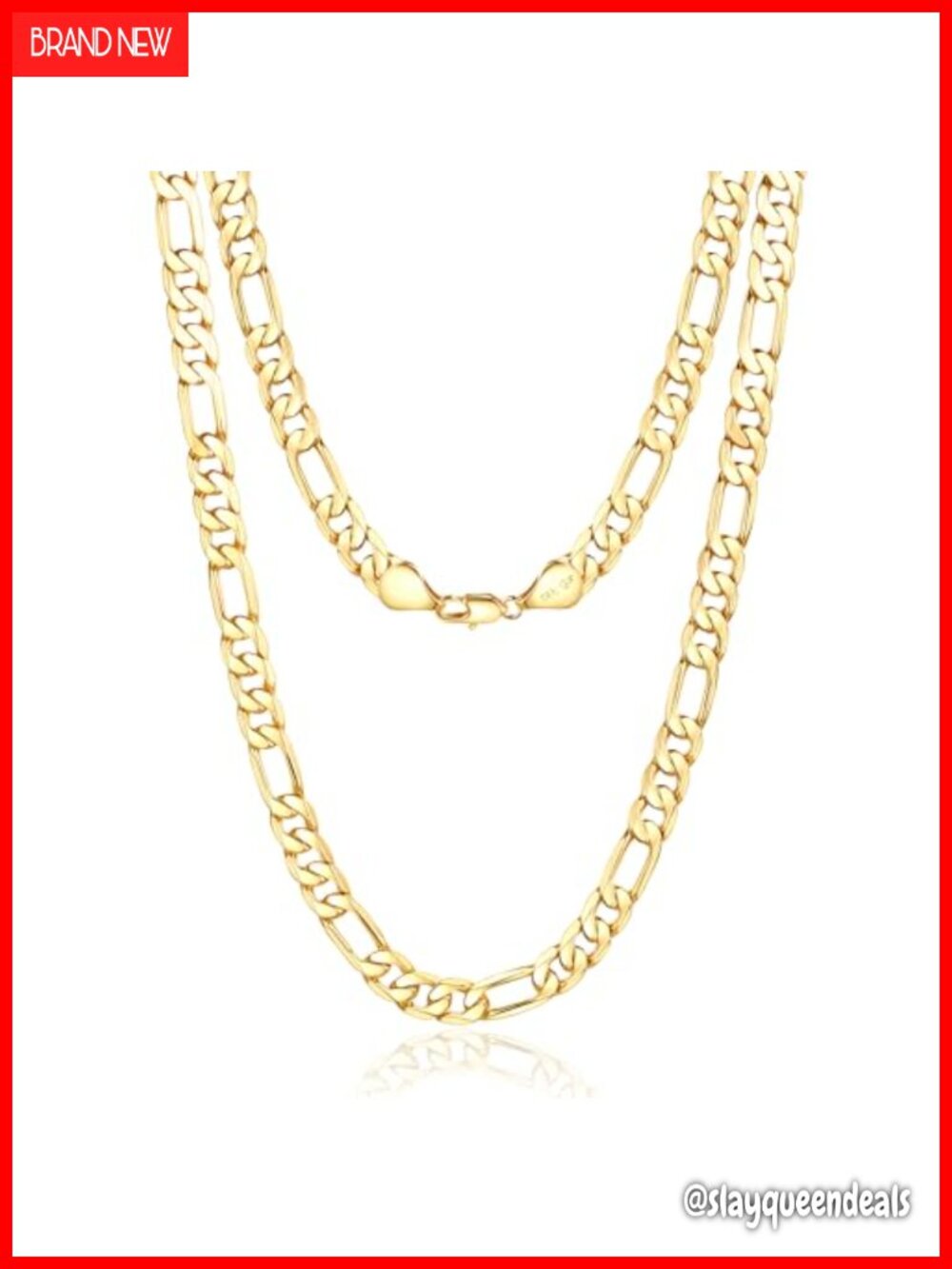 14K Gold Figaro Link Chain Necklace Unisex Dainty Jewelry Gift